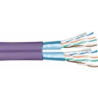 6008SH Câble rigide cat.7 2x4P S/FTP 100 Ohms 600MHz LSZH violet