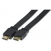 Cordon HDMI Highspeed plat noir - 3m