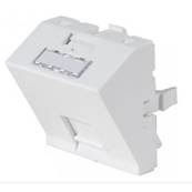 Plastron 45x45 incliné 30° pour traversée RJ45 Keystone (livré sans)