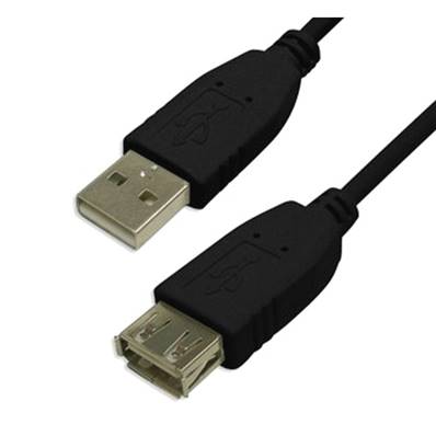 Rallonge USB 2.0 Highspeed (480 Mbps) type A M/F noire - 5m