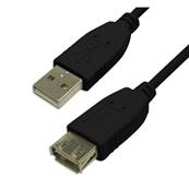 Rallonge USB 2.0 Highspeed (480 Mbps) type A M/F noire - 1.8m