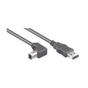 Cordon USB 2.0 highspeed type A vers B coudé 90° M/M - 1m noir