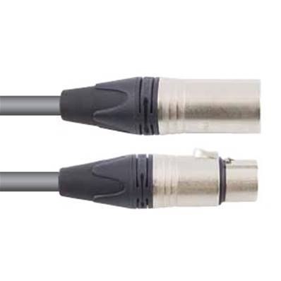 Cordon DMX gris 2 paires 0.34mm² XLR 5 pts M/F NEUTRIK - 1m
