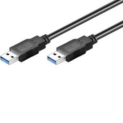 Cordon USB 3.0 Superspeed (5 Gbps) type A M/M noir - 1.8m