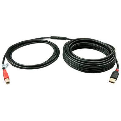 Cordon actif USB 2.0 (480 Mbps) type A vers B mâle/mâle noir - 15m