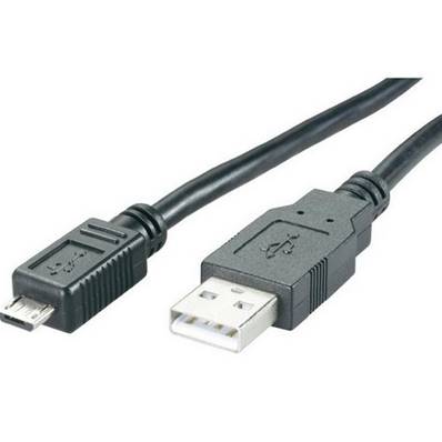 Cordon USB 2.0 (480 Mbps) type A vers Micro USB B M/M noir - 1m