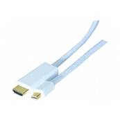 Cordon Mini DisplayPort 1.2 vers HDMI 2.0 mâle de 2 m blanc