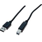 Cordon USB 2.0 Highspeed (480 Mbps)  type A vers B M/M noir - 5m 