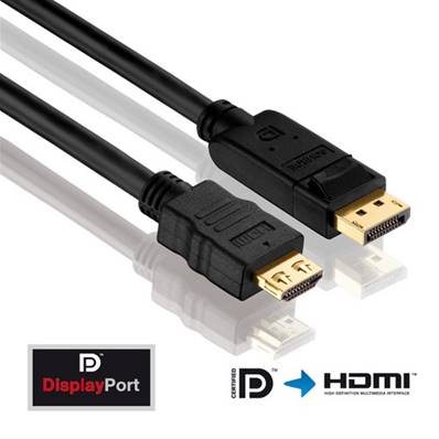 Cordon unidirec. DisplayPort vers HDMI souple-AWG28-(1920x1200) -7.5m