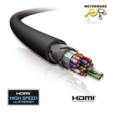 Câble HDMI 2.0 UltraSpeed AWG24 triple blindage PVC noir Ø 7,30mm
