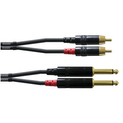 Cordon 2 RCA vers 2 Jacks 6.35mm mono or M/M REAN - 3m