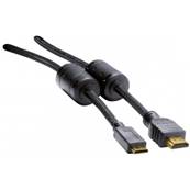 Cordon HDMI Highspeed vers mini HDMI M/M avec ferrites- noir - 1.5m