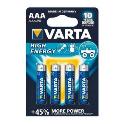 Pile alcaline Varta LR03-AAA 1.5V - blister de 4