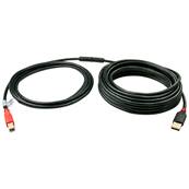 Cordon actif USB 2.0 (480 Mbps) type A vers B mâle/mâle noir - 20m