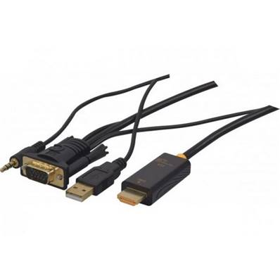 Cordon convertisseur VGA + audio vers HDMI 2m