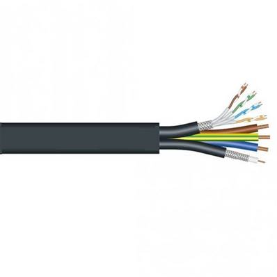 Câble composé : 1xHD/SDI1.2/4.8 + 1xcat.7+ 3x2.5mm² PVC noir Ø 19,9mm