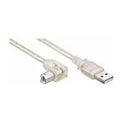 Cordon USB 2.0 highspeed type A vers B coudé 90° M/M - 1m transparent