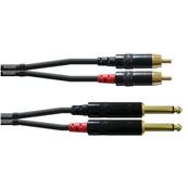 Cordon 2 RCA vers 2 Jacks 6.35mm mono or M/M REAN - 3m