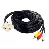 Plastron 45x45 audio-vidéo 3 RCA F / cordon M 10m