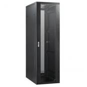 Baie 19'' 26U 600x800 noire porte AV verre/ AR pleine 59kg