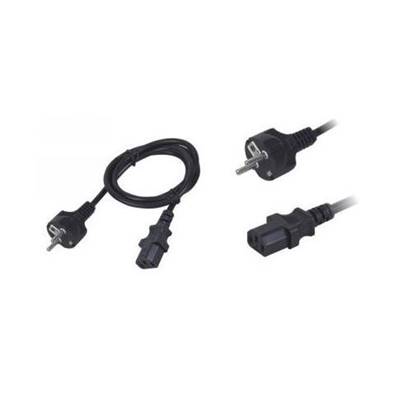 Cordon secteur HO5VVF 3x0.75mm² CEE7/7G droit / IEC C13 noir 0.6 m