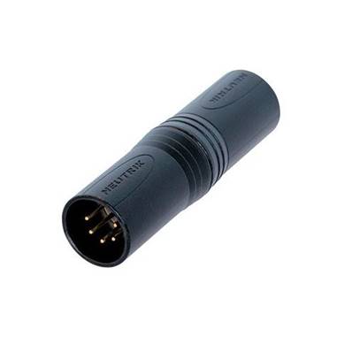 NA5MM-B Adaptateur DMX XLR 5 mâle/mâle corps noir contacts or