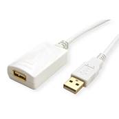 Rallonge USB 2.0 (480 Mbps) Type A vers A  mâle/femelle blanc -5m