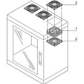 Ventilateur avec grille de protection 230V AC (1 ventil. + 2 grilles)