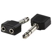 Adaptateur Jack 6.35 stéréo mâle/2xJack 3.5 stéréo femelle