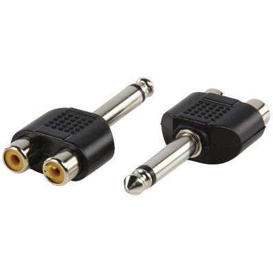 Adaptateur Jack 6.35 mono mâle/2xRCA femelle