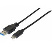 Cordon USB 3.2 Gen1 (5 Gbps)  Type A vers C mâle/mâle noir -2m