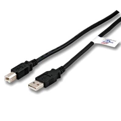 Cordon USB 2.0 (480 Mbps) type A vers B mâle/mâle noir - 0.5m 