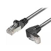 Cordon RJ45 CAT6a S/FTP coudé Haut / Normal - noir 0.5m