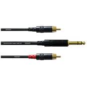 Cordon Jack 6.35mm stéréo vers 2 RCA or M/M REAN - 6m