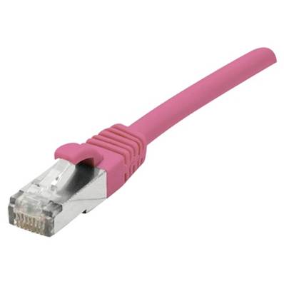 Cordon RJ45 CAT.6A S/FTP 500 MHz LSOH snagless rose 1m