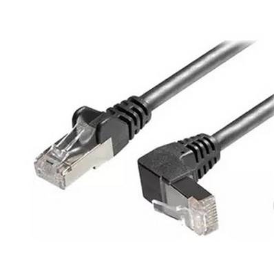 Cordon RJ45 CAT6a S/FTP coudé Haut / Normal - noir 0.5m