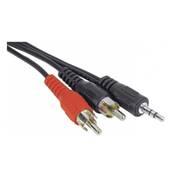 Cordon éco Jack 3.5mm stéréo vers 2 RCA M/M - 5m