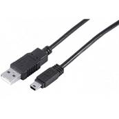 Cordon USB 2.0 (480 Mbps) type A vers Mini USB B M/M noir - 1.8m