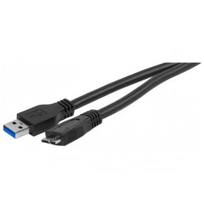 Cordon USB 3.0 (5 Gbps) type A vers Micro USB3 B M/M noir - 1.8m