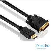 Cordon HDMI /DVI-D (18+1) M/M souple- AWG28 -(1920x1200) - 0.50m