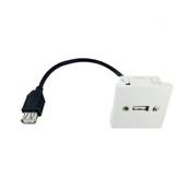 Plastron 45x45 USB 2.0 type A F / cordon F 0.2m