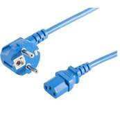 Cordon bleu 3x0.75mm² 220V-10A-2P+T mâle coudé vers C13 fem 1.80m