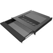 Tiroir 19" 1U pour clavier-souris acier noir avec serrure P= 453.5mm