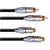 Rallonge audio HQ 2 RCA mâles vers 2 RCA femelles - 2m