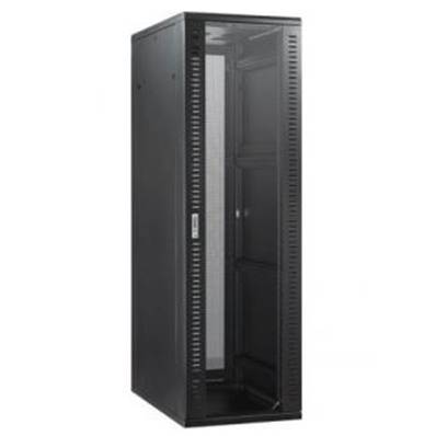 Baie serveur 19" 32U 800x900 noire porte AV verre/porte AR perforée