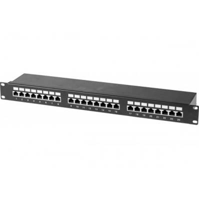 Panneau de brassage éco 19'' 1U RJ45 cat.5e STP 24 ports noir