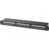 Panneau de brassage éco 19'' 1U RJ45 cat.6 STP 24 ports noir