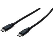 Cordon USB 3.2 Gen1 (5 Gbps -45W) Type C mâle/mâle  noir - 1.80m