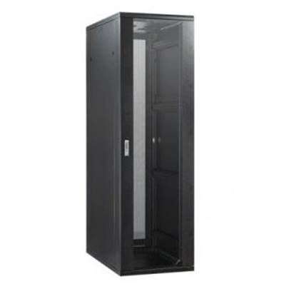 Baie 19'' 22U 600x800 noire porte AV verre/ AR pleine 50kg