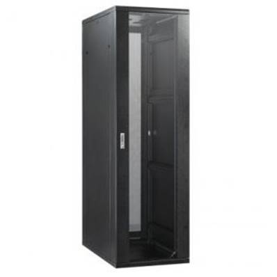 Baie 19'' 26U 600x800 noire porte AV verre/ AR pleine 59kg